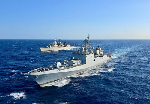 भूमध्य सागर में भारत की नौसैनिक शक्ति का प्रदर्शन — तुर्की के निकट भारतीय युद्धपोतों की तैनाती, कॉकस सहयोगी देशों ने दिया समर्थन